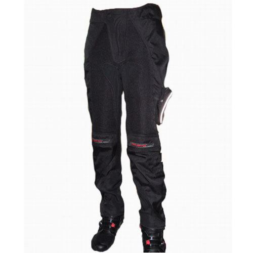 MENS ARMORED MOTORCYCLE PANTS HP02 TEXTILE BLACK W/ KNEE PROTECTOR SIZE 30 32 34