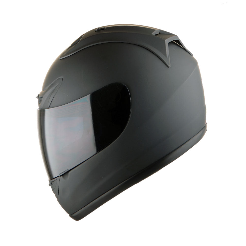 1Storm New Motorcycle Full Face Helmet JH901 + One Extra Clear Shield Matt Black / XL(61-62 cm 23.8/24.2 Inch )