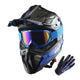 1Storm Adult Motocross HelmetTrack Style JH601 + Goggles + Skeleton Glove Bundle