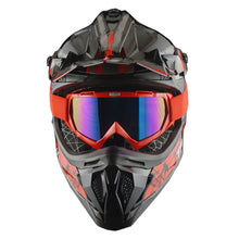 1Storm Adult Motocross HelmetTrack Style JH601 + Goggles + Skeleton Glove Bundle