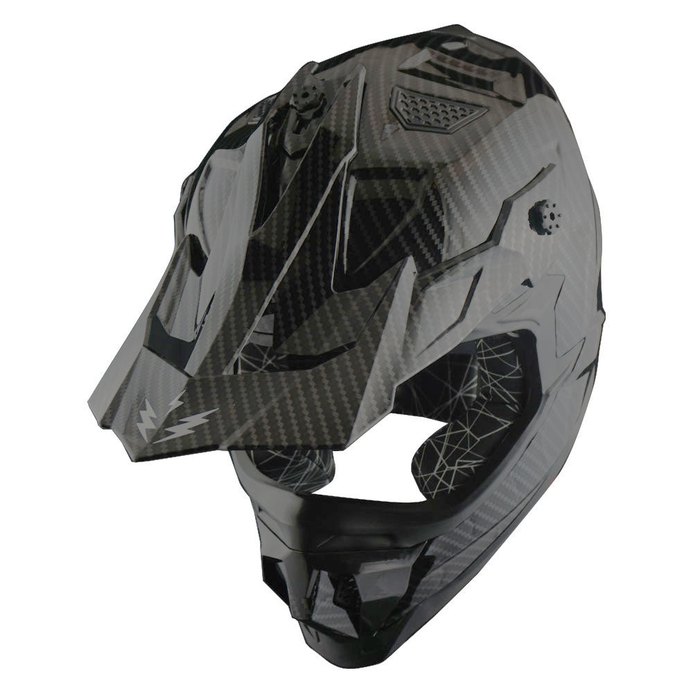 1Storm Adult Motocross HelmetTrack Style JH601 + Goggles + Skeleton Glove Bundle