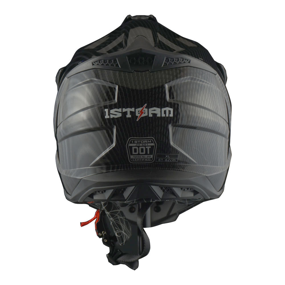 1Storm Adult Motocross HelmetTrack Style JH601 + Goggles + Skeleton Glove Bundle