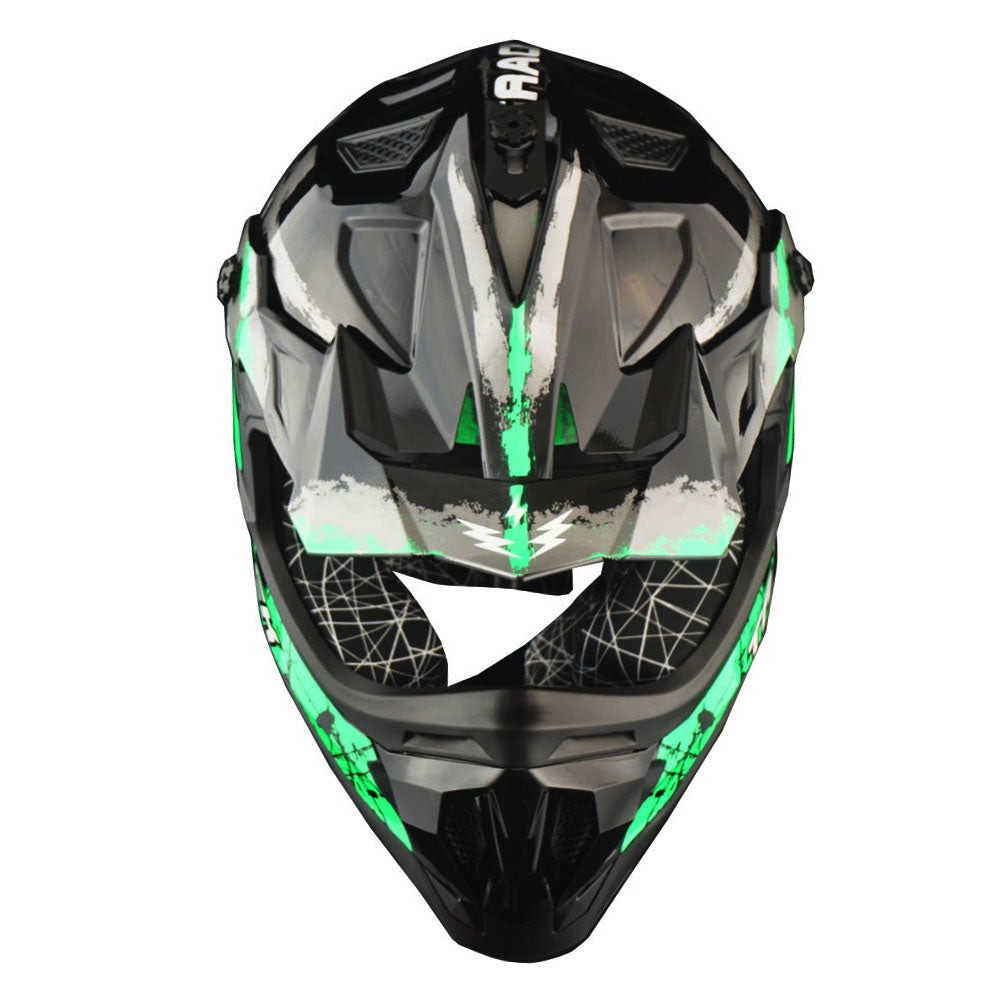 1Storm Adult Motocross HelmetTrack Style JH601 + Goggles + Skeleton Glove Bundle