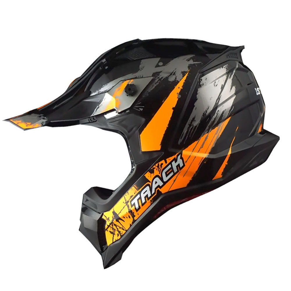 1Storm Adult Motocross HelmetTrack Style JH601 + Goggles + Skeleton Glove Bundle