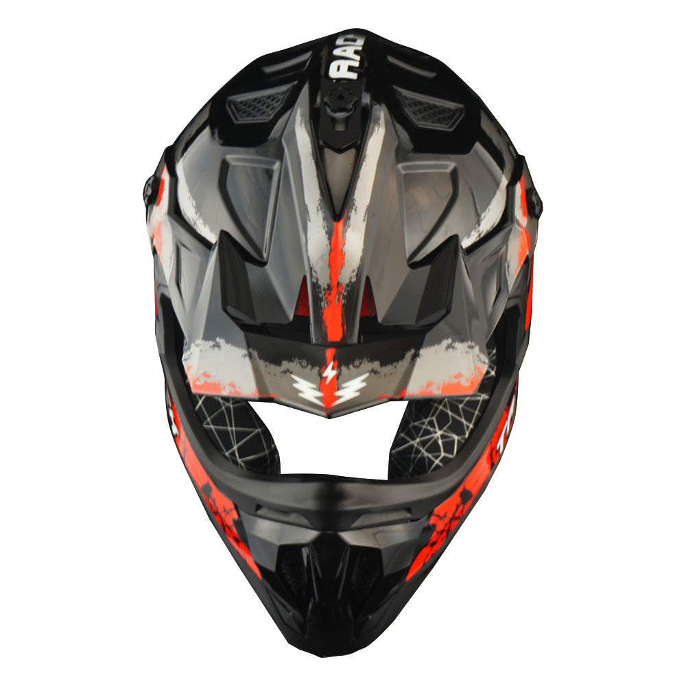 1Storm Adult Motocross HelmetTrack Style JH601 + Goggles + Skeleton Glove Bundle