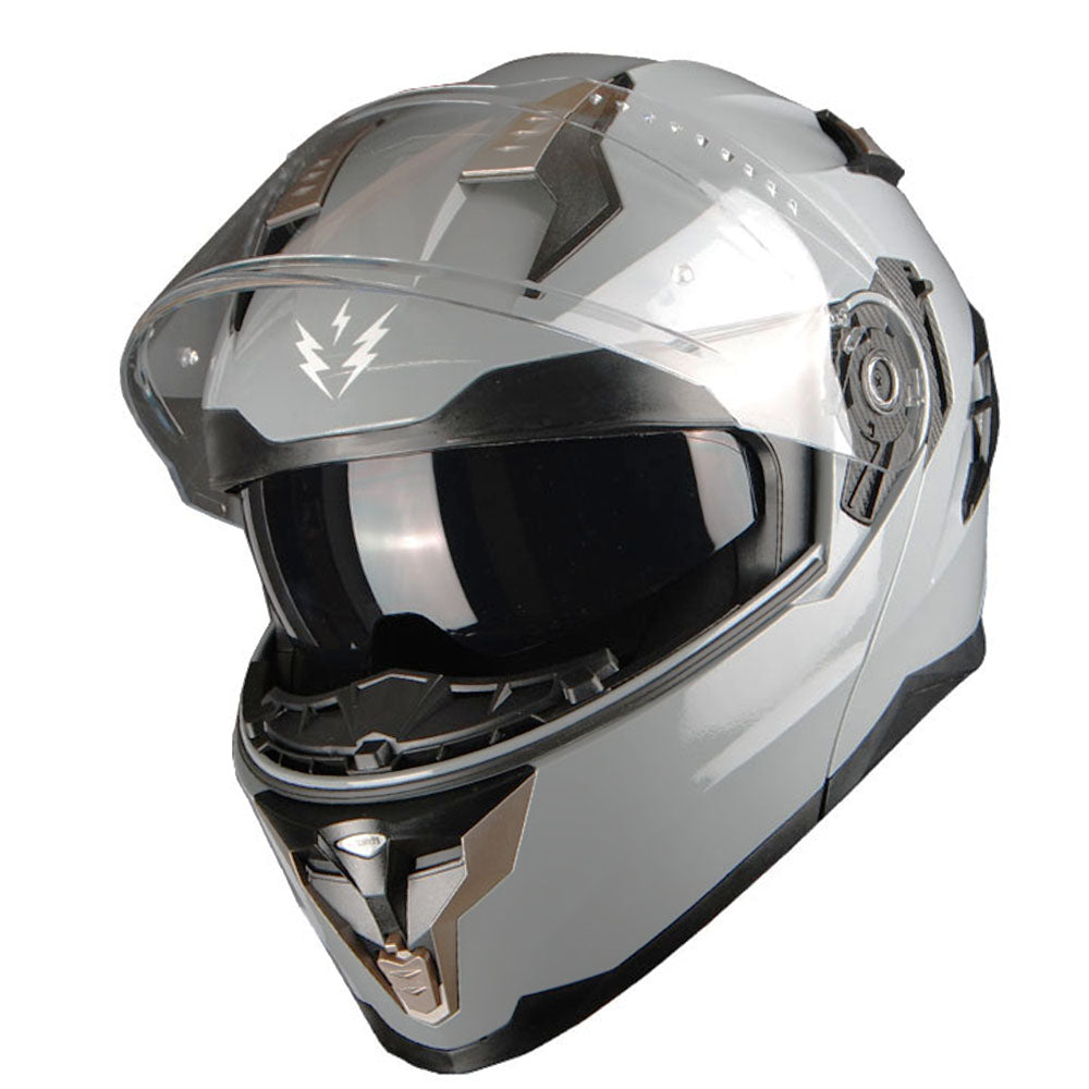 1Storm Motorcycle Modular Full Face Helmet Flip up Dual Visor Anti Fog Pinlock: JHA119 Glossy Orange / XL( 61-62 cm 23.8/24.2 Inch )