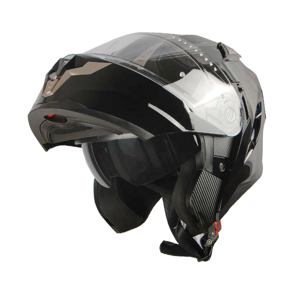 1Storm Motorcycle Modular Full Face Helmet DOT Adults Street Bike  Flip up Dual Visor Sun Inner Shield Anti Fog Pinlock Shield + Motorcycle Bluetooth Headset