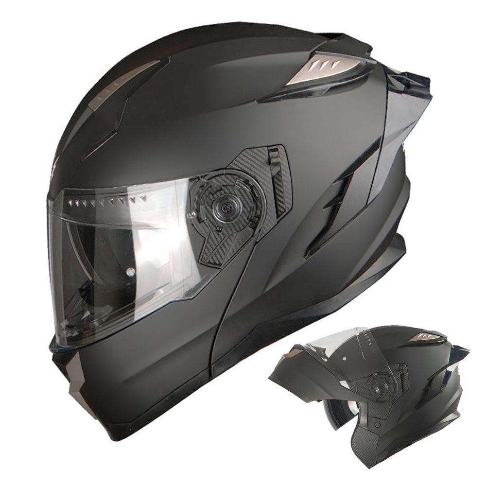 1Storm Motorcycle Modular Full Face Helmet Flip up Dual Visor Anti Fog Pinlock: JHA119 Glossy Orange / XL( 61-62 cm 23.8/24.2 Inch )