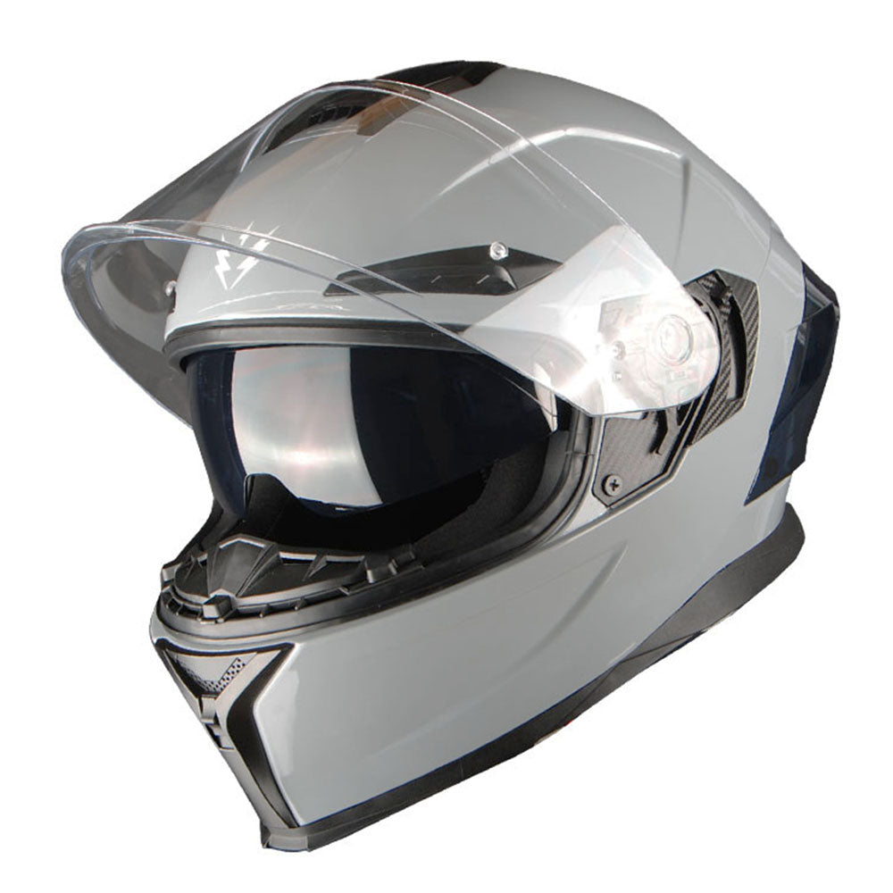 1Storm Motorcycle Full Face Helmet Dual Lens/Sun Visor + Motorcycle Bluetooth Headset