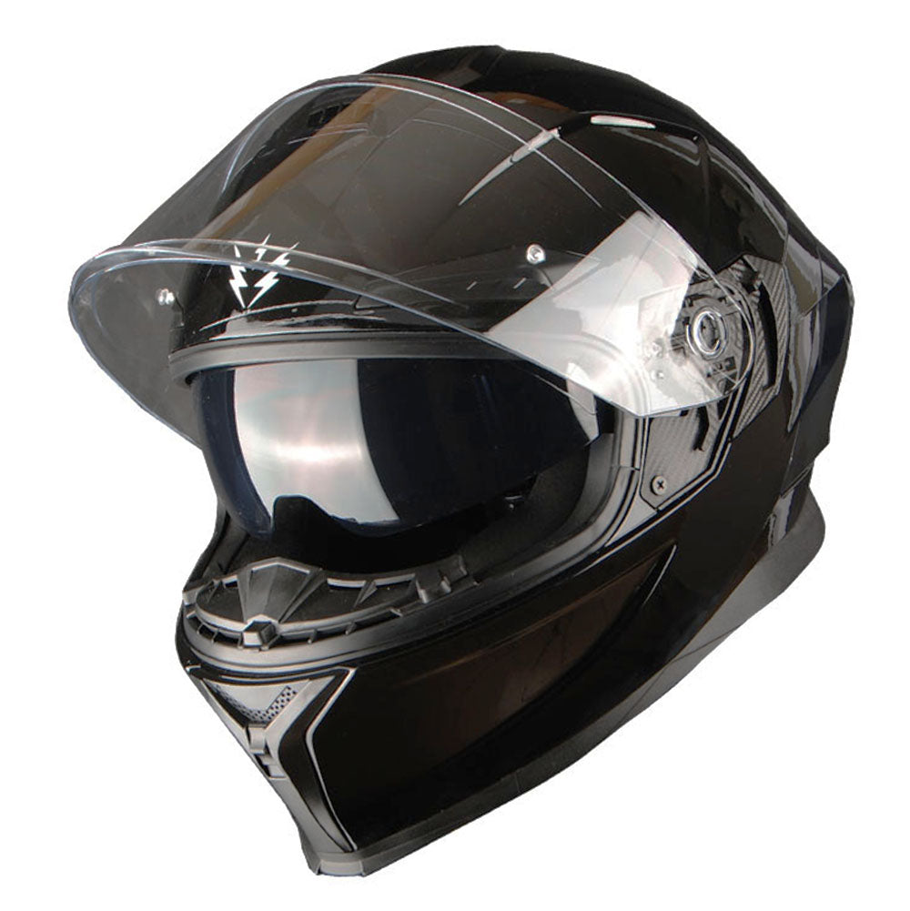 1Storm Motorcycle Full Face Helmet Dual Lens/Sun Visor + Motorcycle Bluetooth Headset