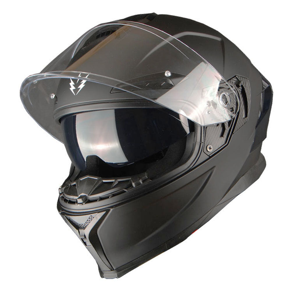 1Storm Motorcycle Full Face Helmet Dual Lens/Sun Visor + Motorcycle Bluetooth Headset
