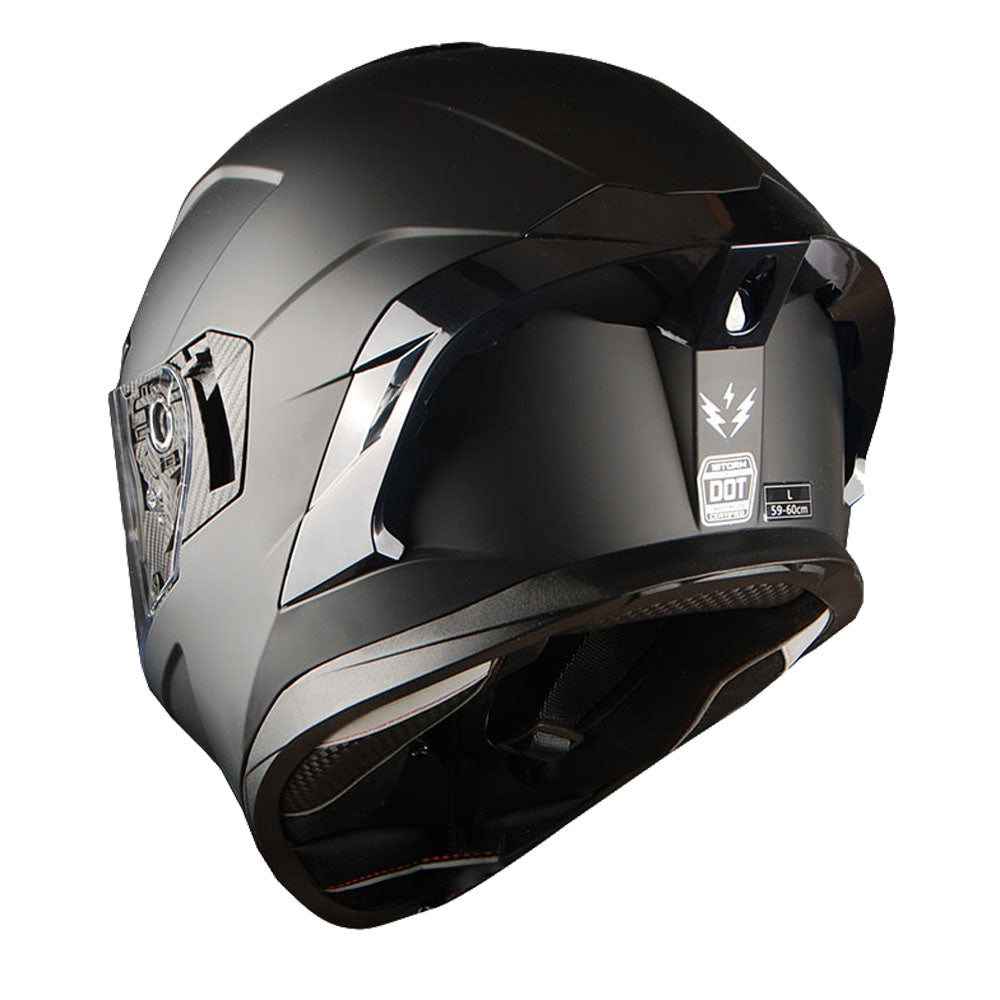 1Storm Motorcycle Full Face Helmet Dual Lens/Sun Visor + Motorcycle Bluetooth Headset