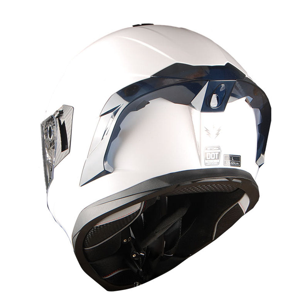 1Storm Motorcycle Full Face Helmet Dual Lens/Sun Visor + Motorcycle Bluetooth Headset