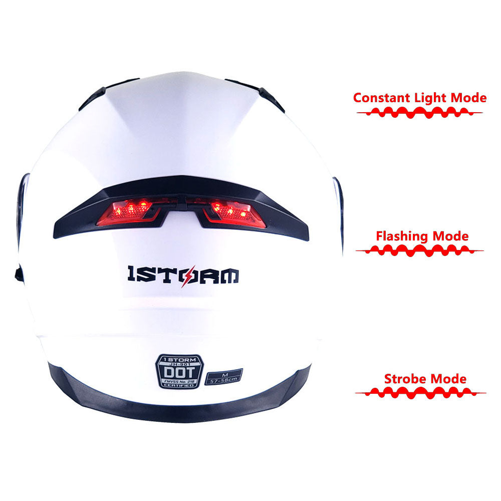 1Storm Motorcycle Modular Dual Visor Modular901 with LED Tail Light