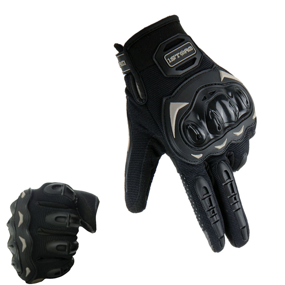 mcs handschuhe 1Storm Motocross Motorcycle Gloves MCS17 BMX MX Bike Bicycle Cycling Hard Reinforced Knuckle Touch Screen Black / M (3.5 Inch )