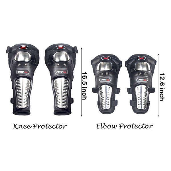 NEW MOTORCYCLE MOTOCROSS STAINLESS STEEL ELBOW KNEE ARMOR PADS PROTECTORS HX_P15 GUARDS