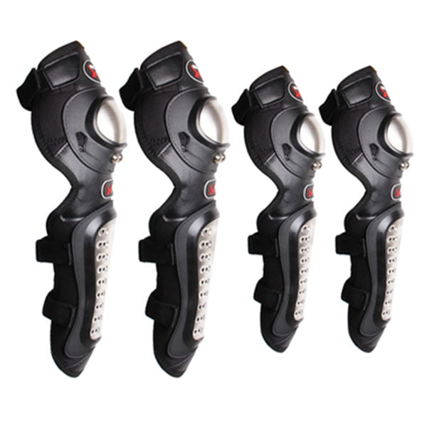 NEW MOTORCYCLE MOTOCROSS STAINLESS STEEL ELBOW KNEE ARMOR PADS PROTECTORS HX_P15 GUARDS