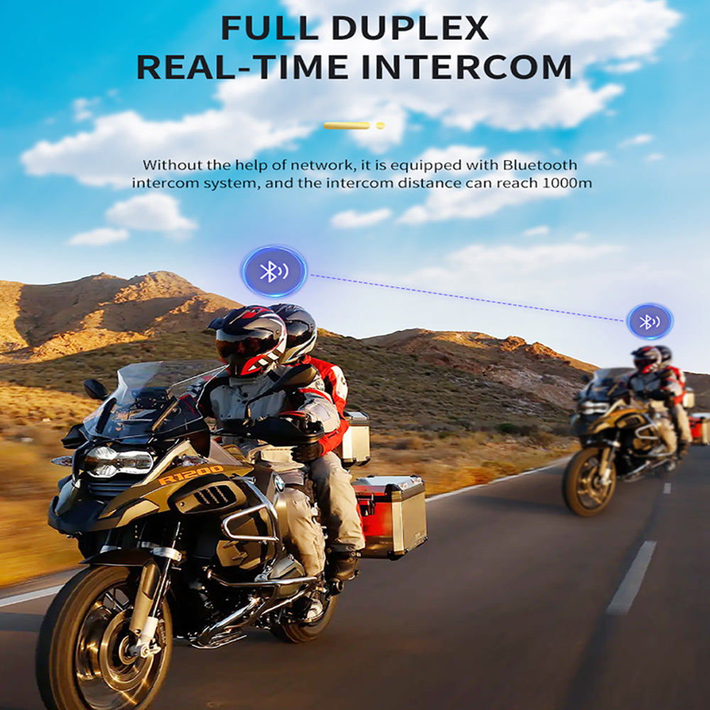 Martian Motocycle Helmet Wireless Waterproof Bluetooth Headset BlueT-S2 /2 Riders Intercom/1000M Intercom/FM Radio/Moto Biking & Skiiing/2 in 1 Microphone/
