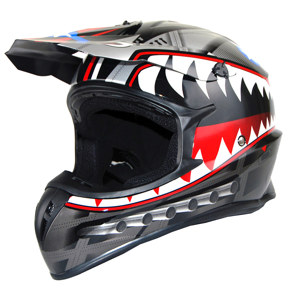 1Storm Adult Motocross Helmet BMX MX ATV Dirt Bike Downhill Mountain Bike Helmet Racing Style HKY_SC09S + Motorcycle Bluetooth Headset