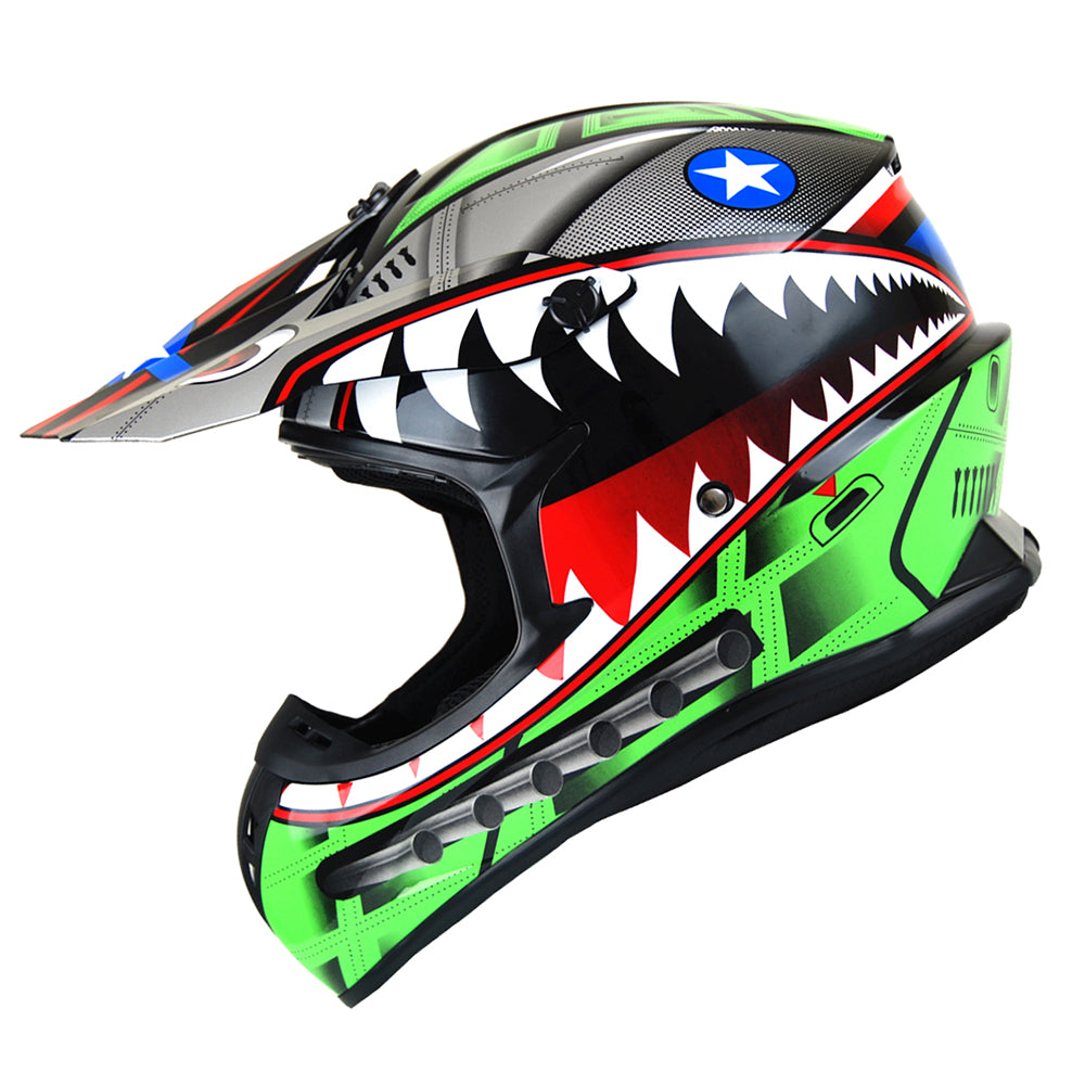 1Storm Adult Motocross Helmet BMX MX ATV Dirt Bike Downhill Mountain Bike Helmet HKY_SC09S Monster Shark + Goggles + Skeleton Glove Bundle Z Bundle 1Storm Adult Motocross Helmet BMX MX ATV Dirt Bike Downhill Mountain Bike Helmet HKY_SC09S Monster Shark + Goggles + Skeleton Glove Bundle Z Bundle