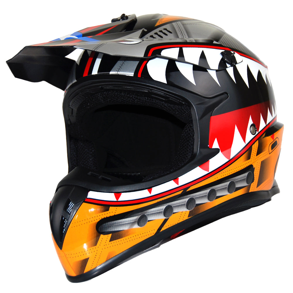 1Storm Adult Motocross BMX MX ATV Dirt Bike Close Out Helmet Racing Style SC09SCLS Shark Green / L( 57-58 cm 22.4/22.8 Inch )