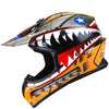 1Storm Adult Motocross Helmet BMX MX ATV Dirt Bike Downhill Mountain Bike Helmet HKY_SC09S Monster Shark + Goggles + Skeleton Glove Bundle