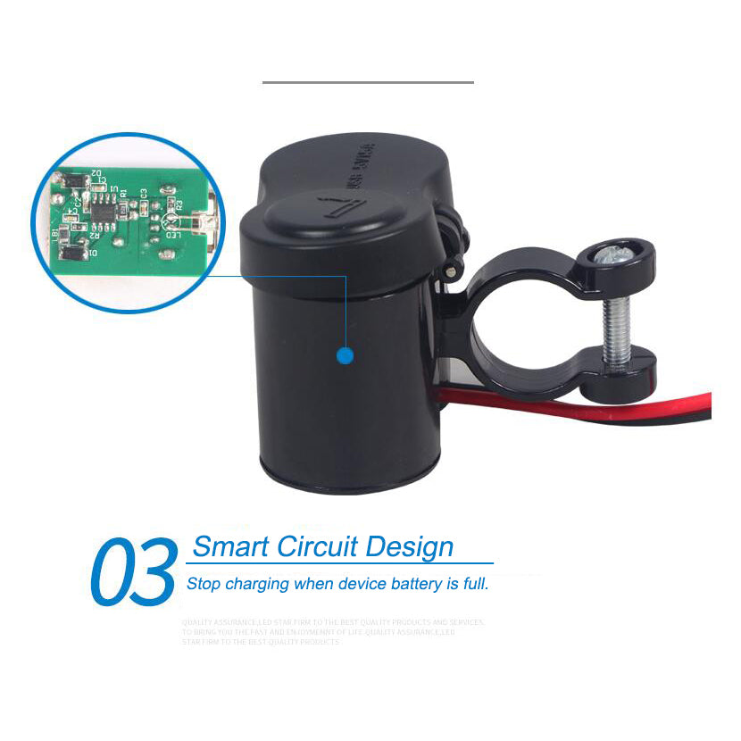 New 1Storm Motocycle Upgraded Waterproof USB Charger Adapter for Smart Phones: TBJ